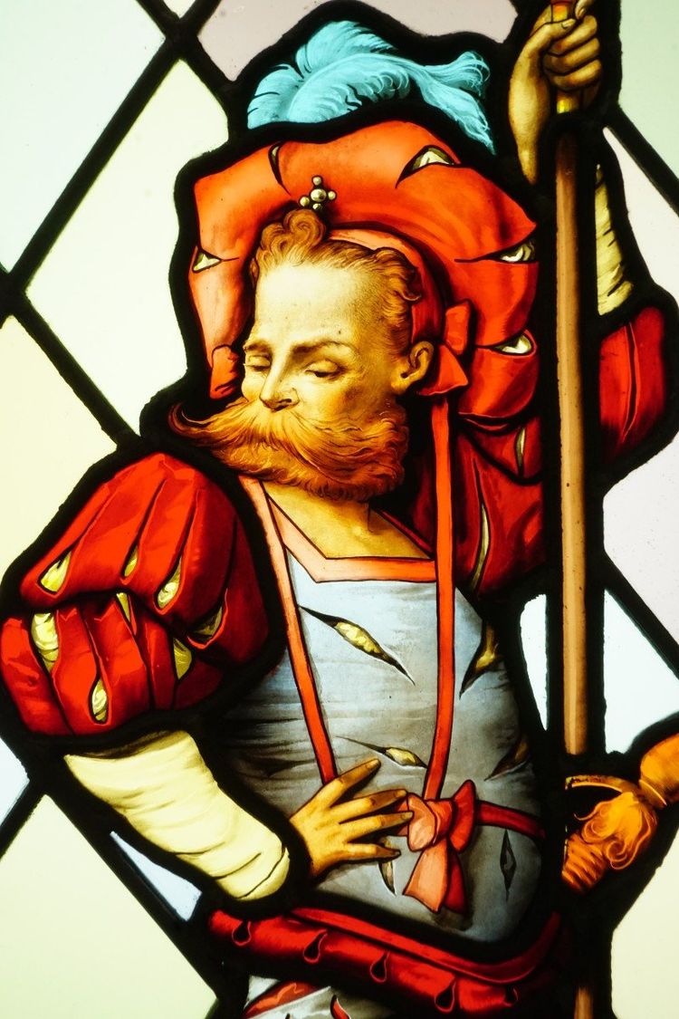Stained glass - Stained glass windows - Mustached Lansquenet