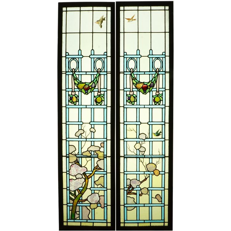 Stained Glass - Stained Glass - Art Deco Flowers and Sakura