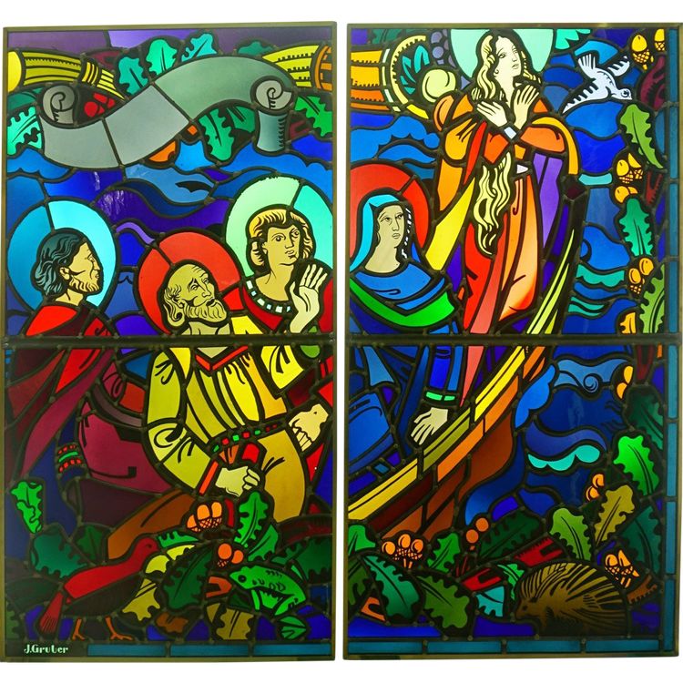 Stained glass - Stained glass windows - Jacques Gruber - Arrival of Saintes Marie de la Mer