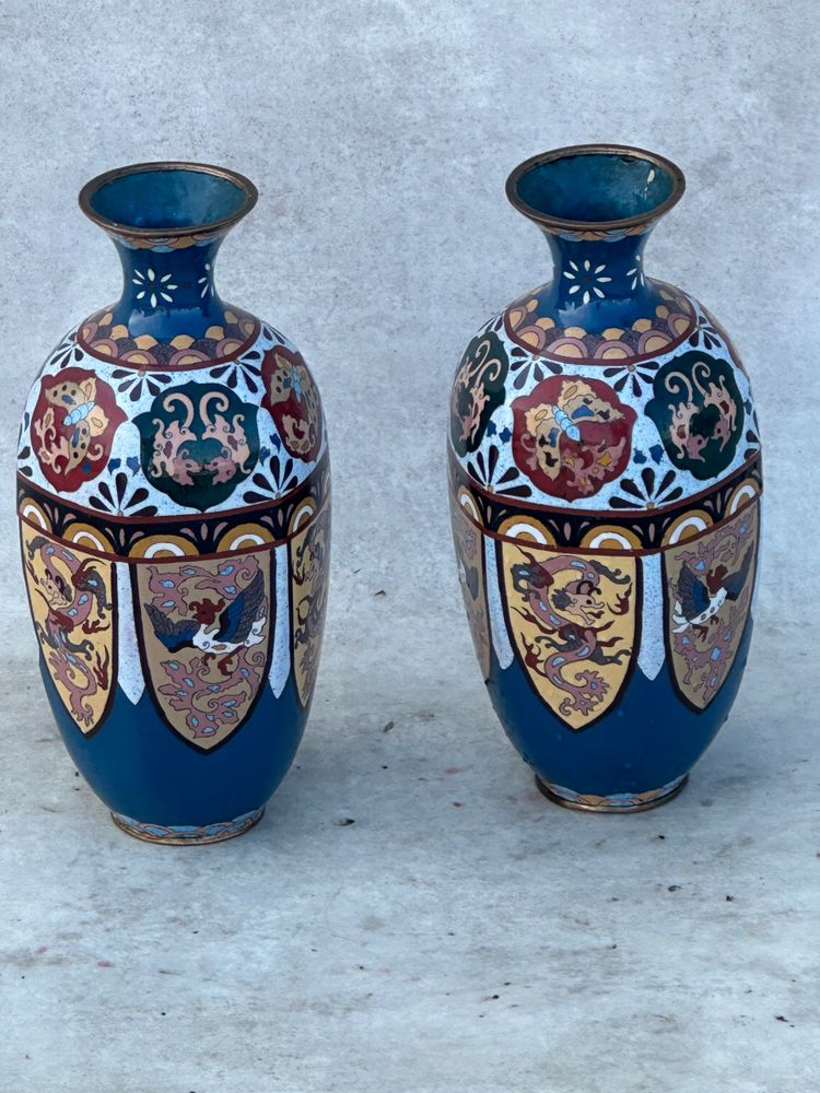 Pair of cloisonné vases