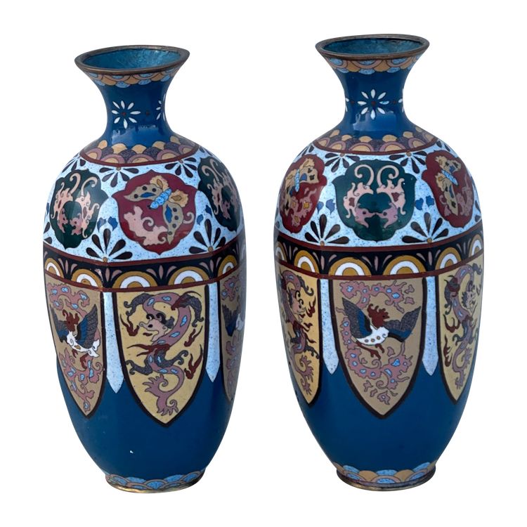 Pair of cloisonné vases