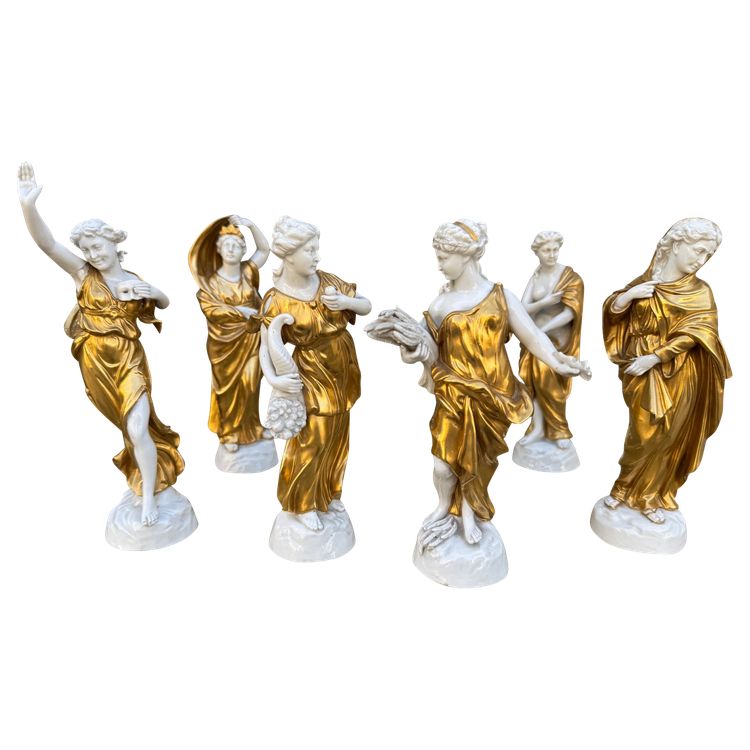 Set of 6 porcelain figures CAPODIMONTE, Naples, Italy