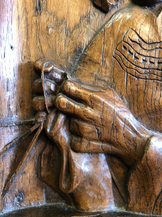 Ein Paar Porträts in Flachrelief geschnitzt. Volkskunst, 19. Jahrhundert