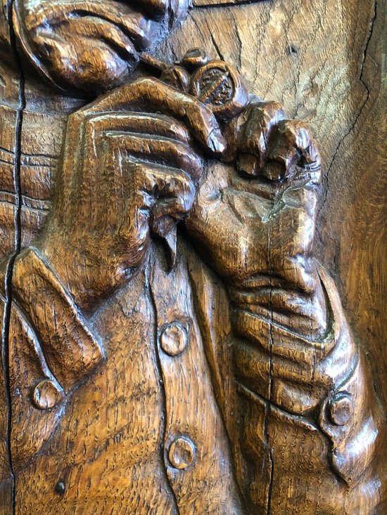 Ein Paar Porträts in Flachrelief geschnitzt. Volkskunst, 19. Jahrhundert