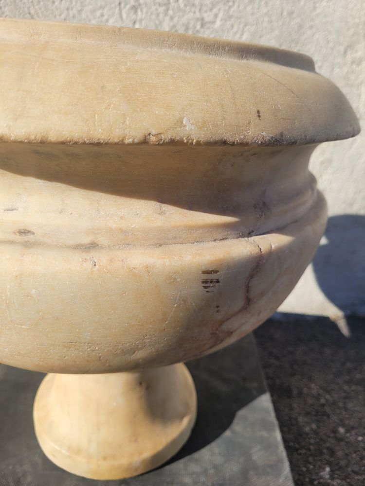 White Marble Pedestal Basin, 19th Century