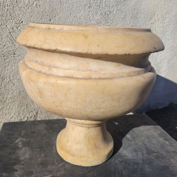 White Marble Pedestal Basin, 19th Century