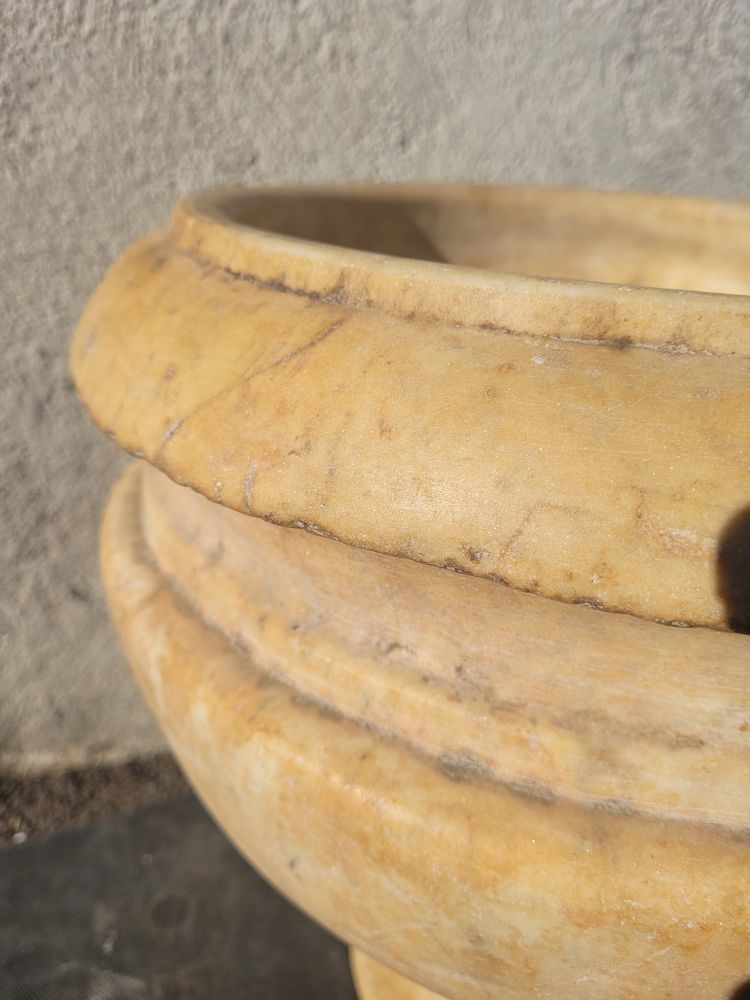 White Marble Pedestal Basin, 19th Century