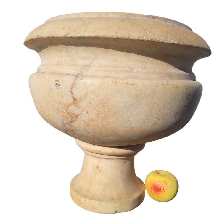 White Marble Pedestal Basin, 19th Century