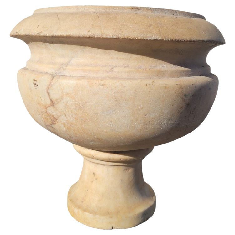 White Marble Pedestal Basin, 19th Century