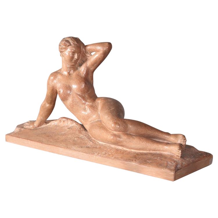 Terre cuite Art Déco, de Henri BARGAS nue féminin