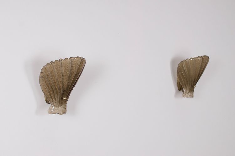 Paar „Coquillage“-Wandleuchten von Vetri Murano