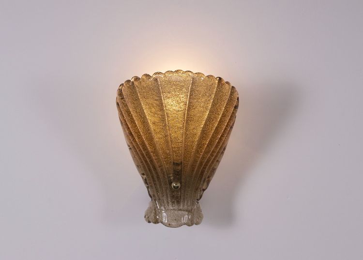 Paar „Coquillage“-Wandleuchten von Vetri Murano