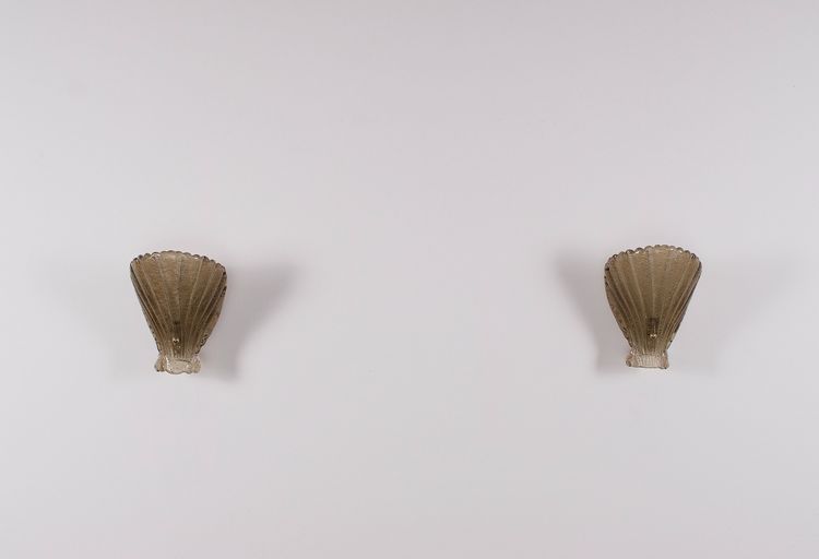 Paar „Coquillage“-Wandleuchten von Vetri Murano