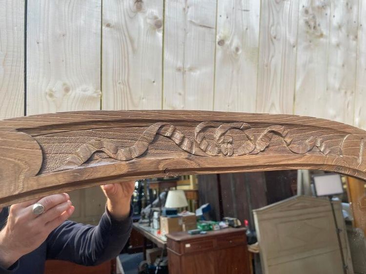 Mirror - Psyche in solid oak Napoleon III