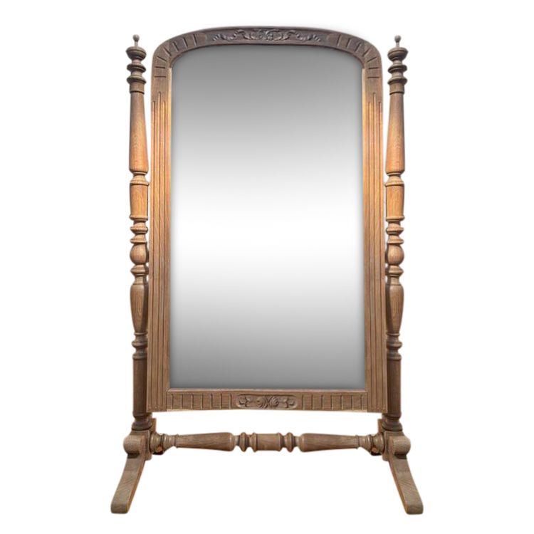 Mirror - Psyche in solid oak Napoleon III
