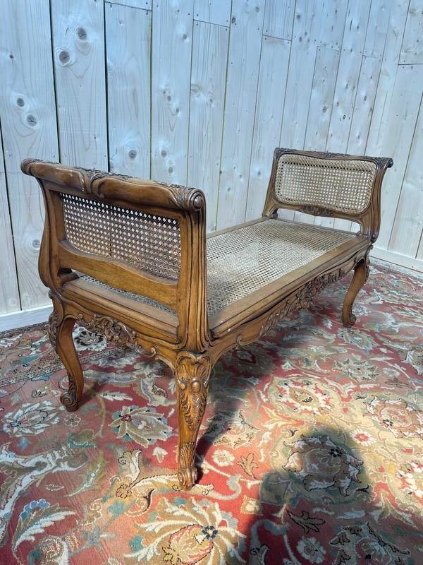 Louis XV style entrance bench in winding cannae