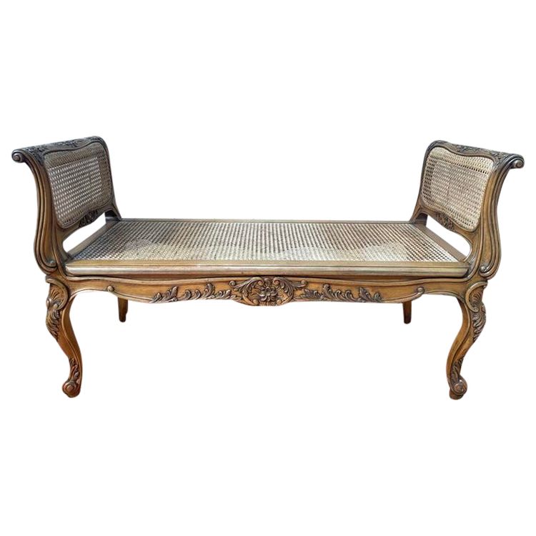 Louis XV style entrance bench in winding cannae