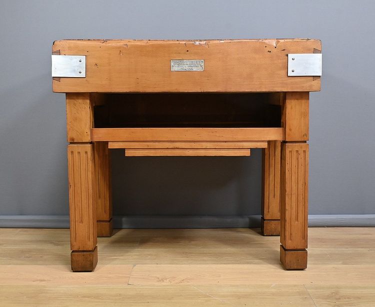 Butcher's Block in Solid Beech, X.Aubert Factory – 1950