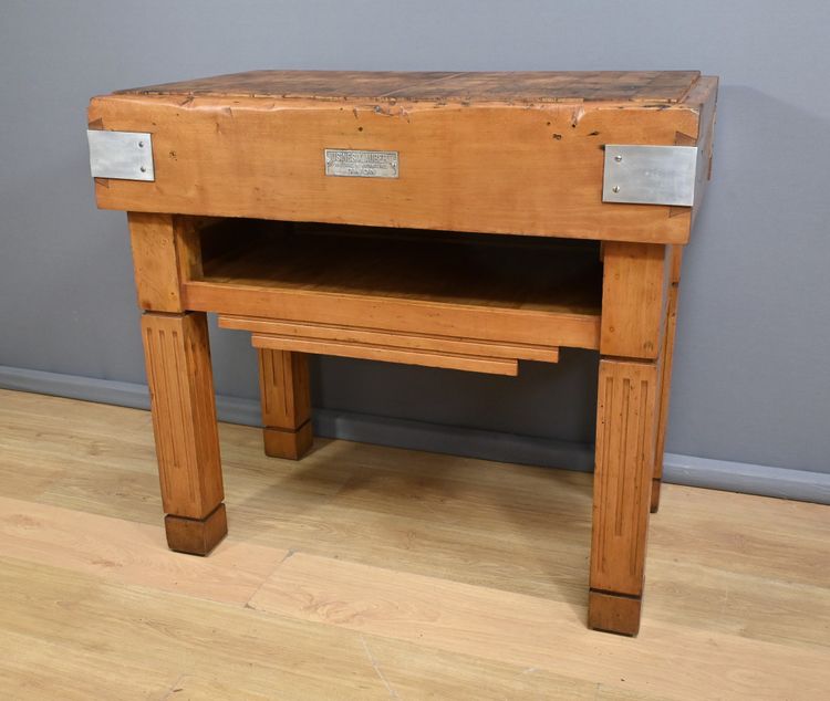 Butcher's Block in Solid Beech, X.Aubert Factory – 1950