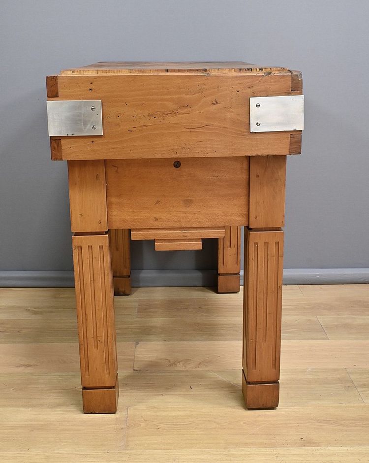 Butcher's Block in Solid Beech, X.Aubert Factory – 1950
