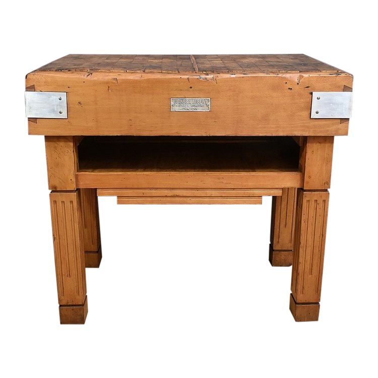 Butcher's Block in Solid Beech, X.Aubert Factory – 1950