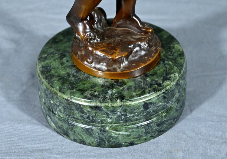 Putto in bronzo con tamburello, firmato A.Moreau – fine XIX secolo