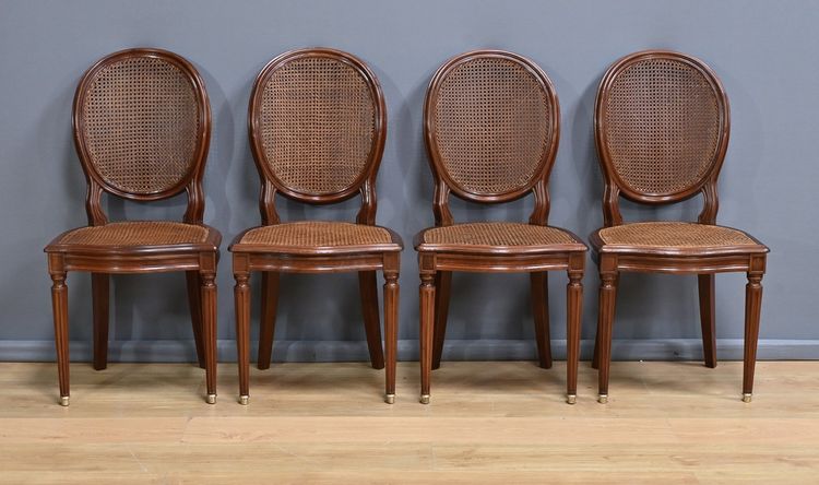 Set of 8 Mahogany Chairs, Louis XVI style – Late 19th century