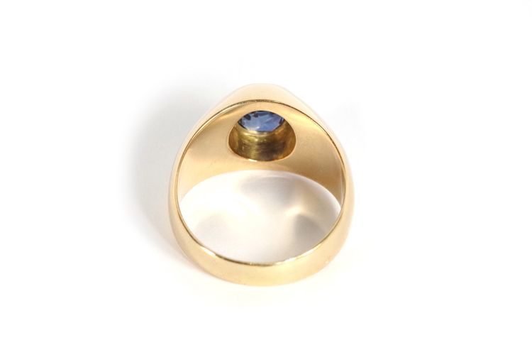 Bague jonc saphir en or 18 karats, bague jonc, saphir naturel, bague vintage