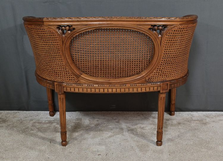 Louis XVI style walnut basket bench – 2nd part of the 19th century