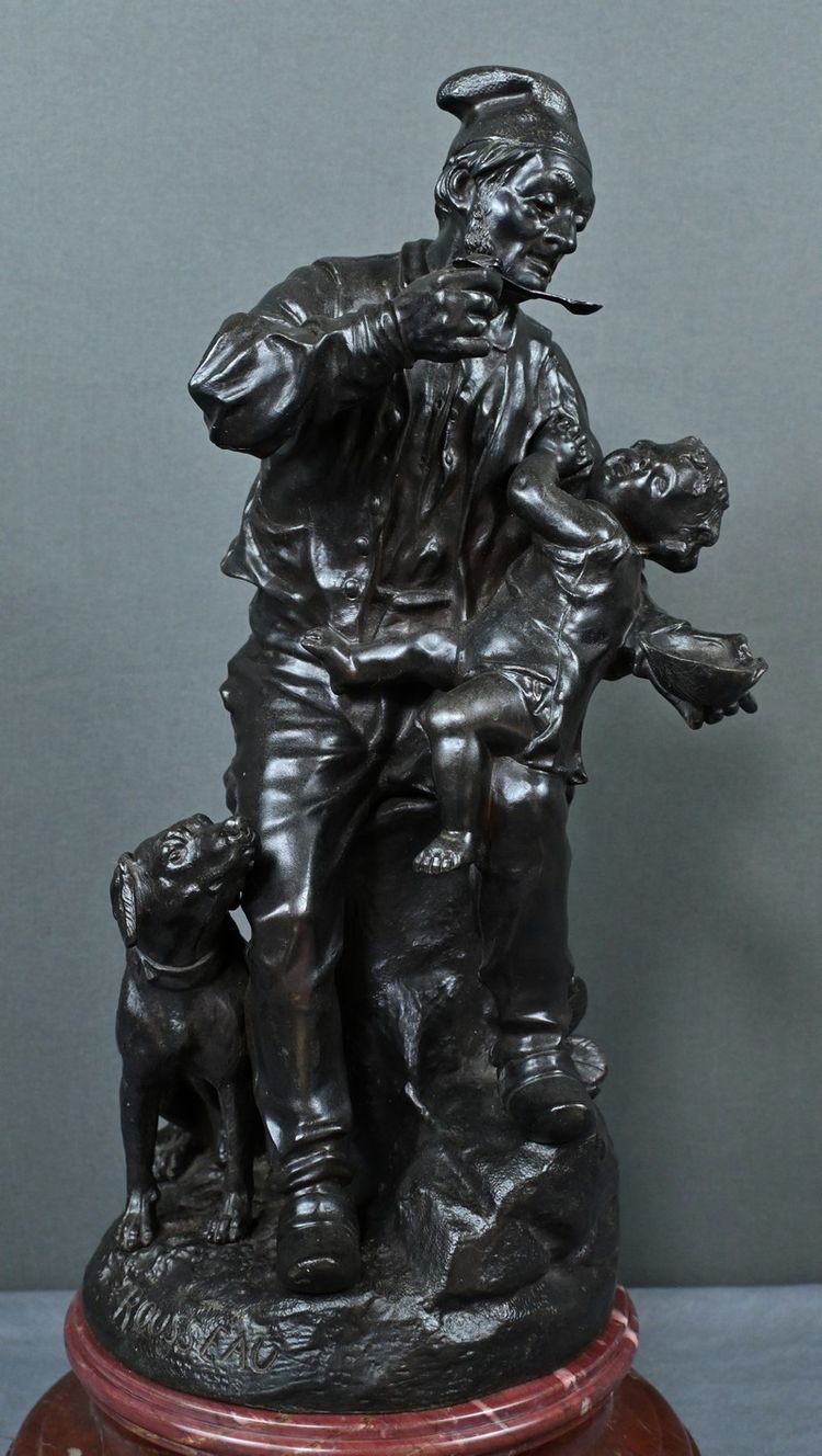Bronzo “Il primo pasto” di V. Rousseau – Inizio XX secolo