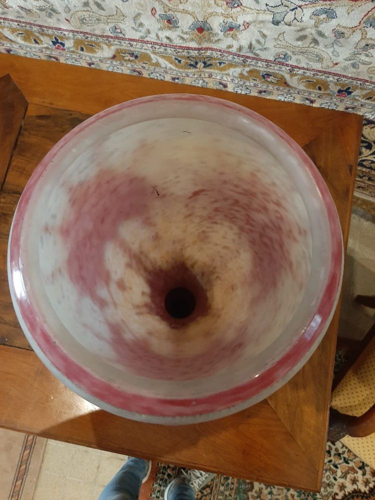 Vaso di rododendro in vetro Art Déco francese - C. Schneider 1927/1928