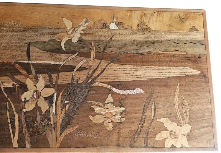 Emile Gallé Art Nouveau Nesting Table "Narcissus"