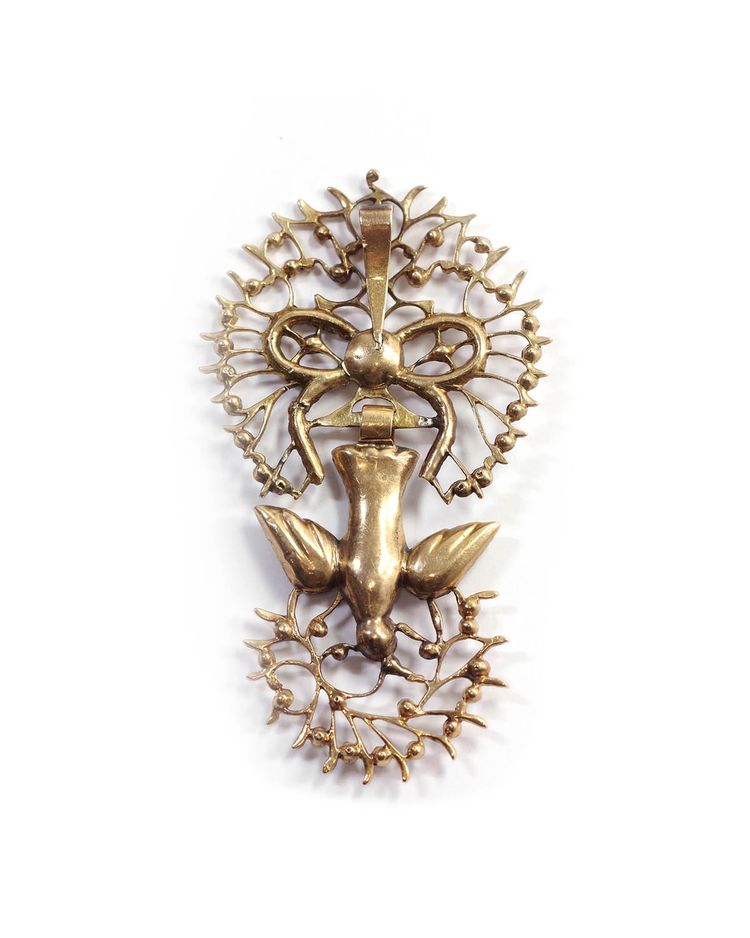 Pendentif Saint-Esprit Normand en or 18k, Pendentif religieux, St esprit en or, pierres de Rhin