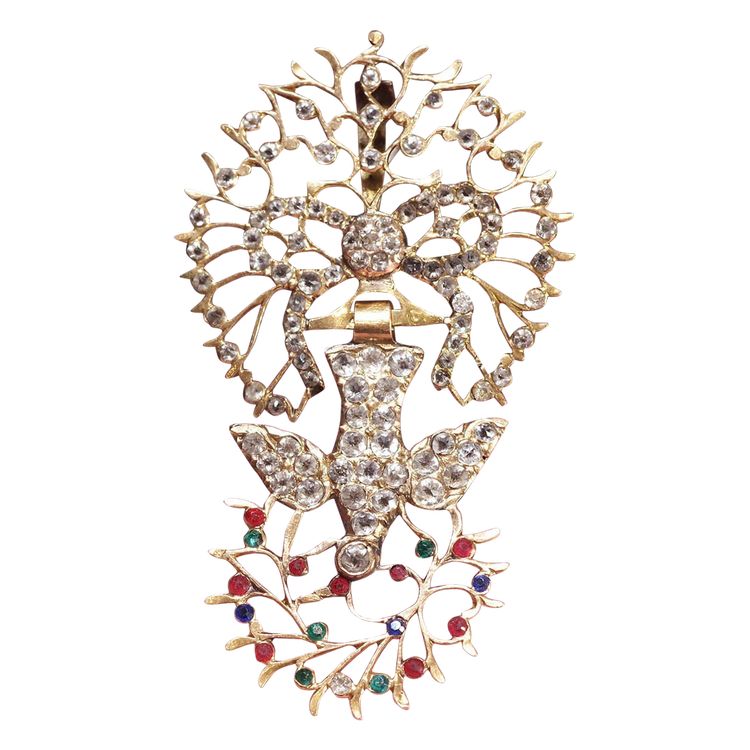 Pendentif Saint-Esprit Normand en or 18k, Pendentif religieux, St esprit en or, pierres de Rhin
