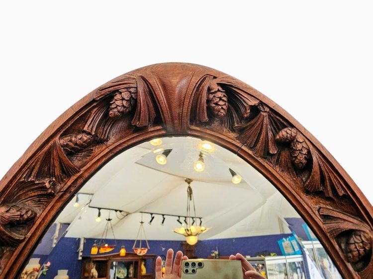 Louis Majorelle Art Nouveau Mirror "Fern and Pine Cones"