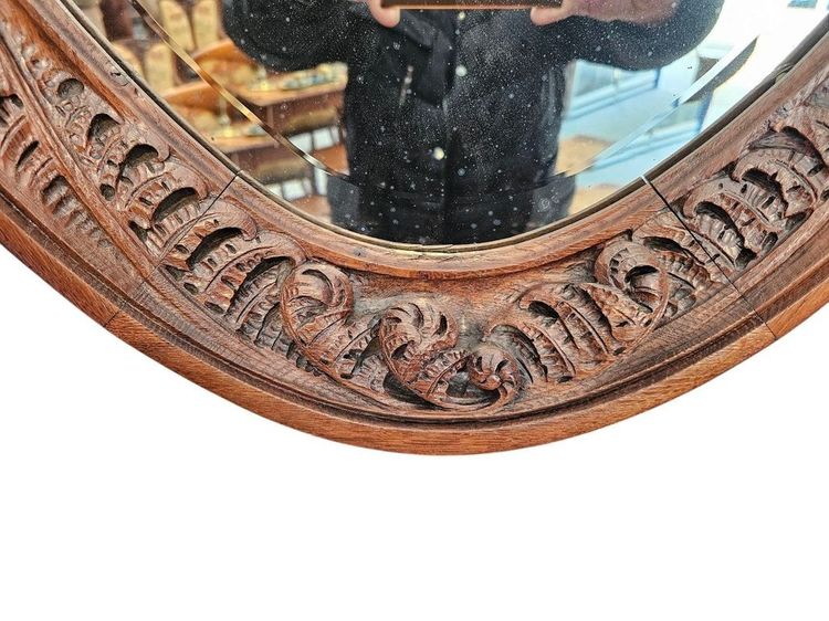 Louis Majorelle Art Nouveau Mirror "Fern and Pine Cones"