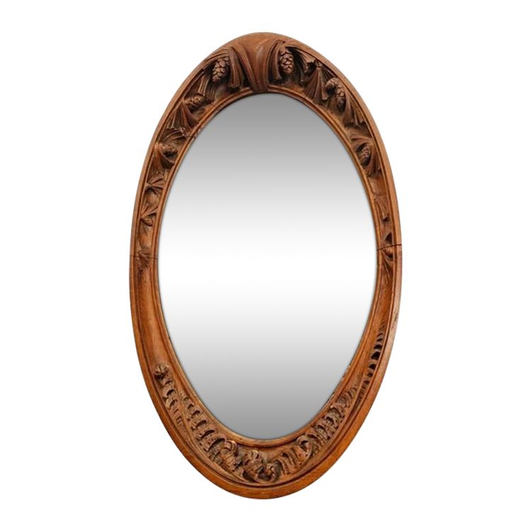 Louis Majorelle Art Nouveau Mirror "Fern and Pine Cones"