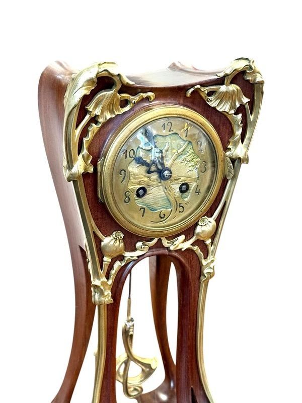 Louis Majorelle Art Nouveau Clock "With Poppies"