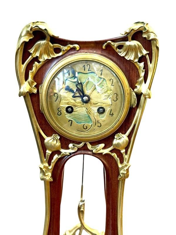 Louis Majorelle Art Nouveau Clock "With Poppies"