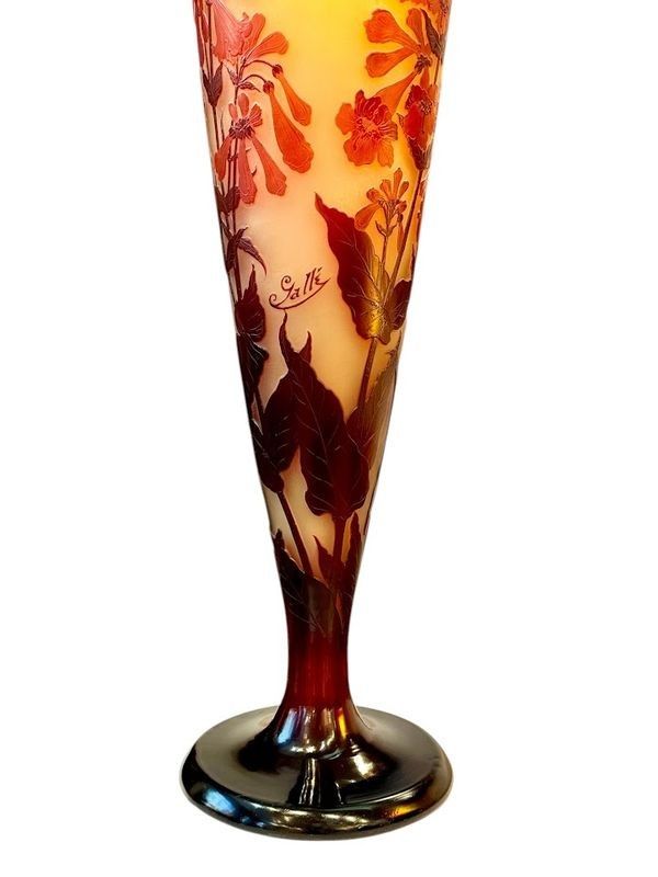 Emile Gallé Large Art Nouveau Vase "Aux Galanes"