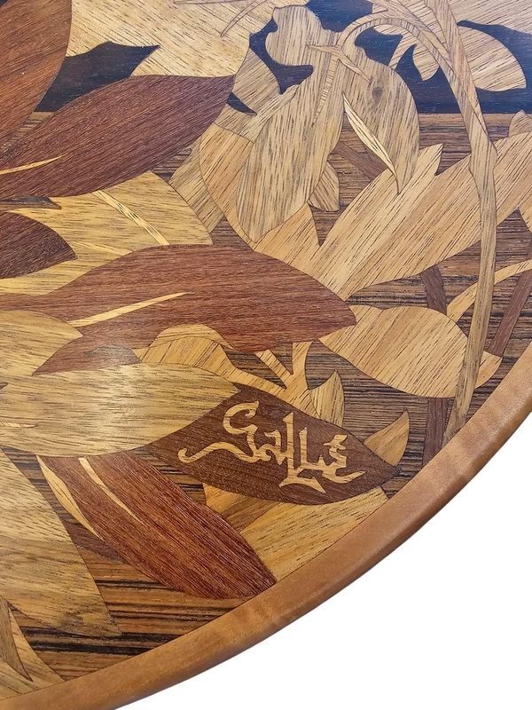 Emile Gallé Table Basse Art Nouveau "Pivoines"