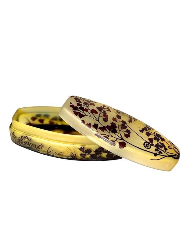 Emile Gallé Art Nouveau "Ginko" Candy Box