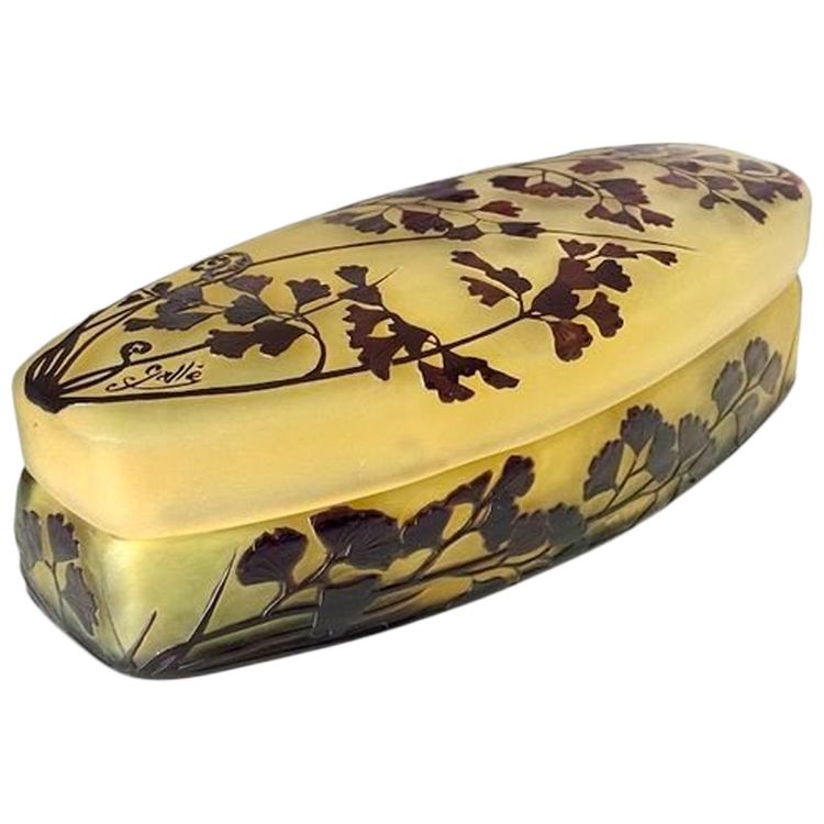 Emile Gallé Art Nouveau "Ginko" Candy Box
