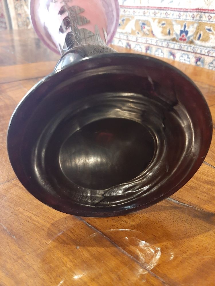 Vase Art-Déco Série Dahlias - Le Verre Français C. Schneider  1923/1926