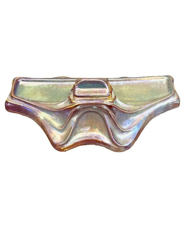 Rambervillers Art Nouveau Inkwell in Flamed Stoneware