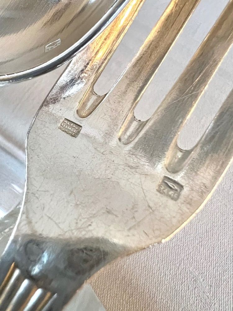 Coffret De 24 Pièces En Métal Blanc Alfénide - Art Deco Flatware