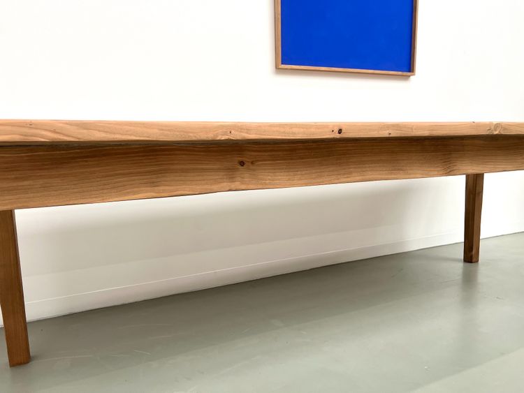 Grande table de ferme en pin des années 70