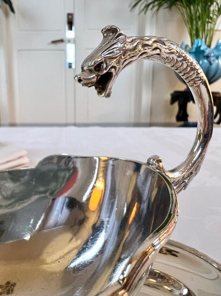 Saucière à Plateau Style Louis XVI En Métal Argenté - Roux Marquiand - Fin 19e Siècle