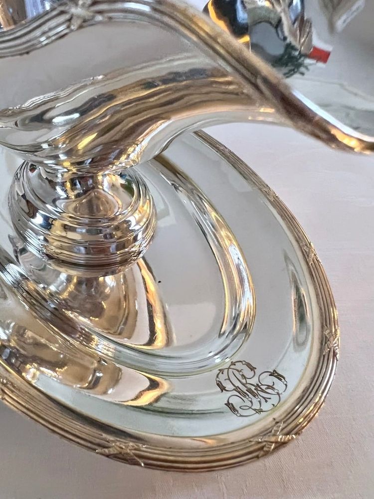 Saucière à Plateau Style Louis XVI En Métal Argenté - Roux Marquiand - Fin 19e Siècle