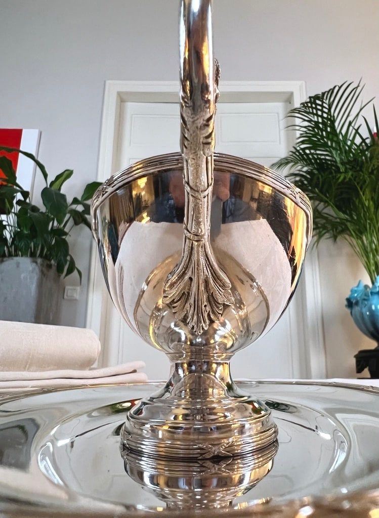 Saucière à Plateau Style Louis XVI En Métal Argenté - Roux Marquiand - Fin 19e Siècle